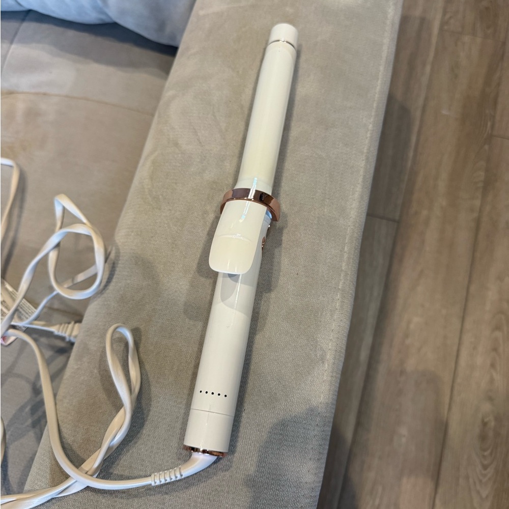 T3 One Inch Barrel White Curling Iron with Rose Gold Accents